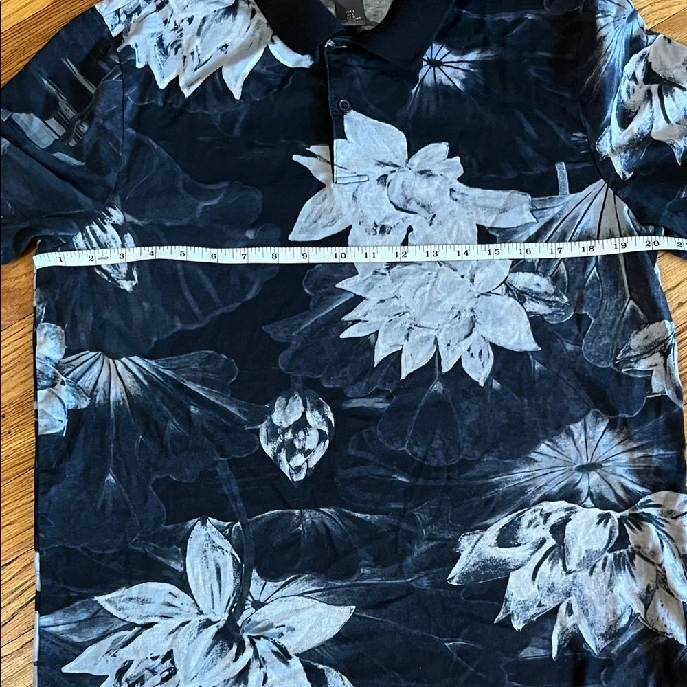 H&M Black Polo with White Floral Print